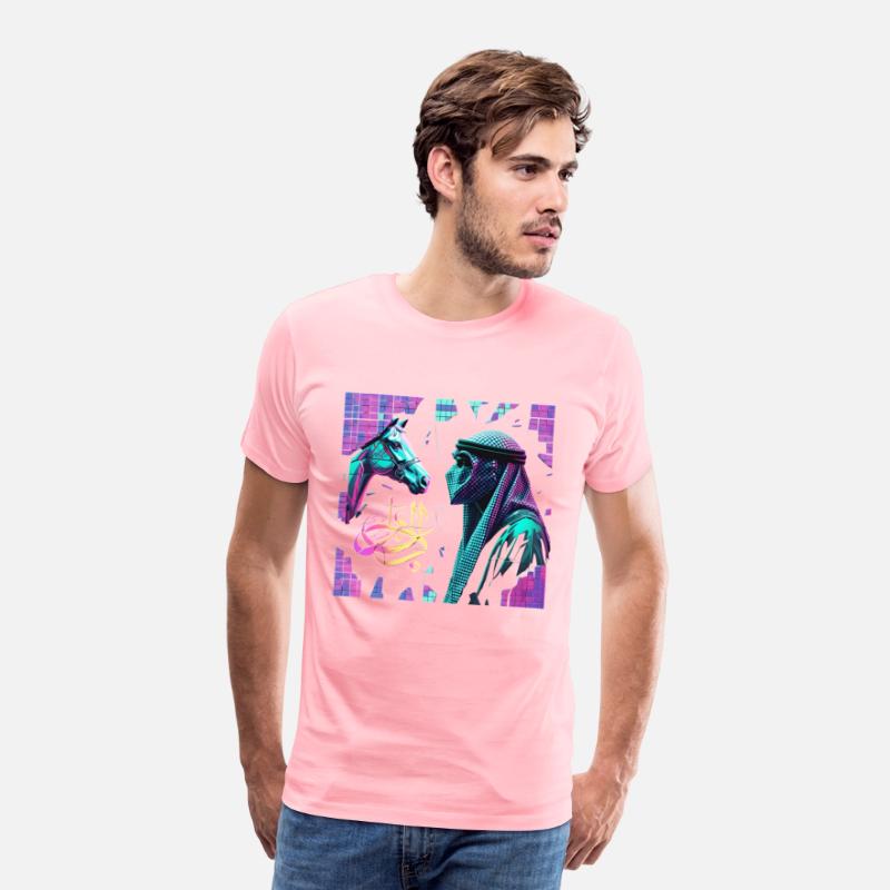 Neon Arabian Horse & Bedouin – Futuristic Eastern