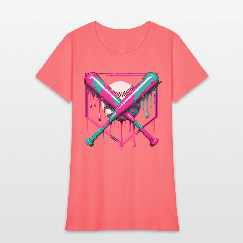 Neon Baseball Bat and Ball Art