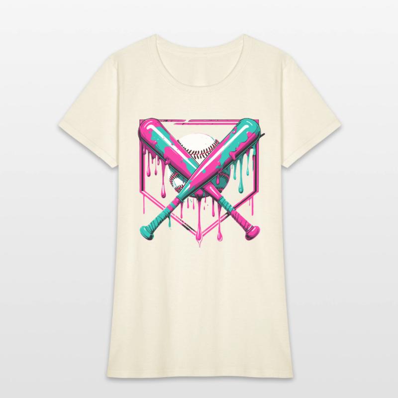 Neon Baseball Bat and Ball Art