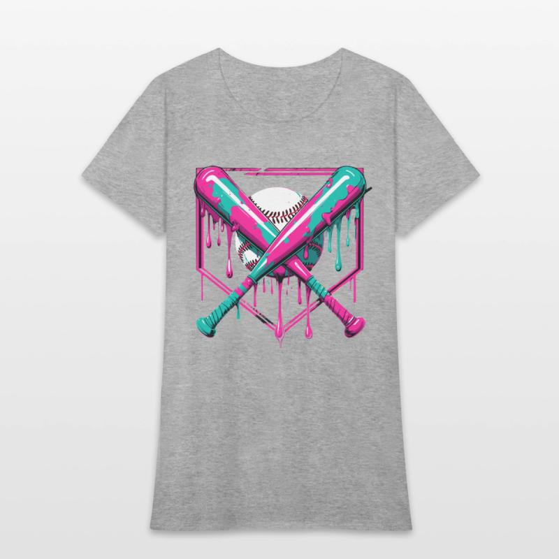 Neon Baseball Bat and Ball Art