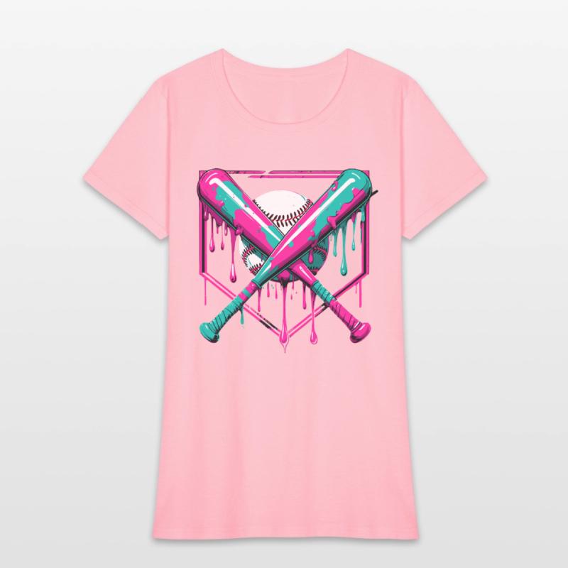 Neon Baseball Bat and Ball Art