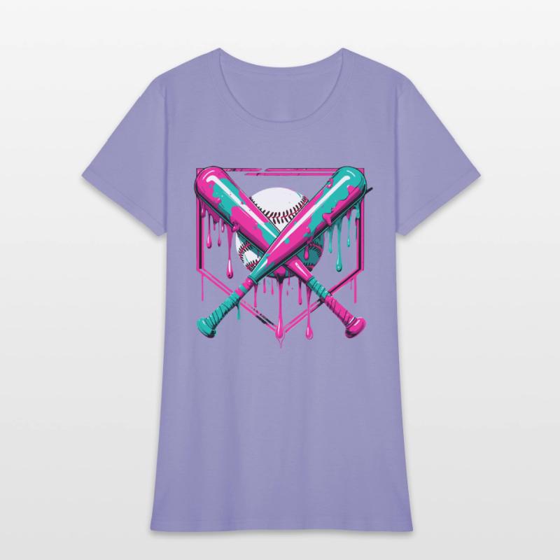 Neon Baseball Bat and Ball Art