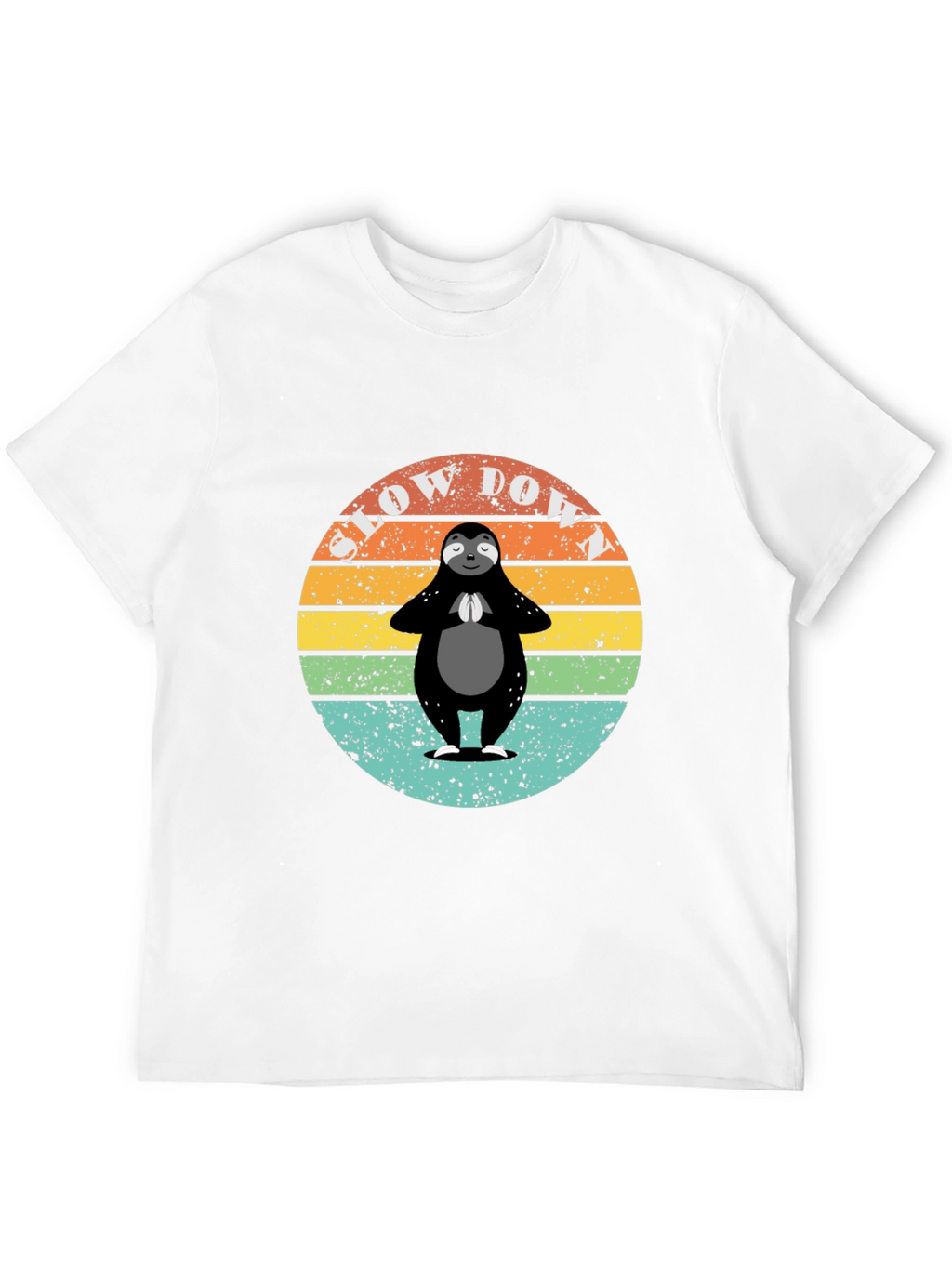 Retro Sloth Yoga T-Shirt - Slow Down