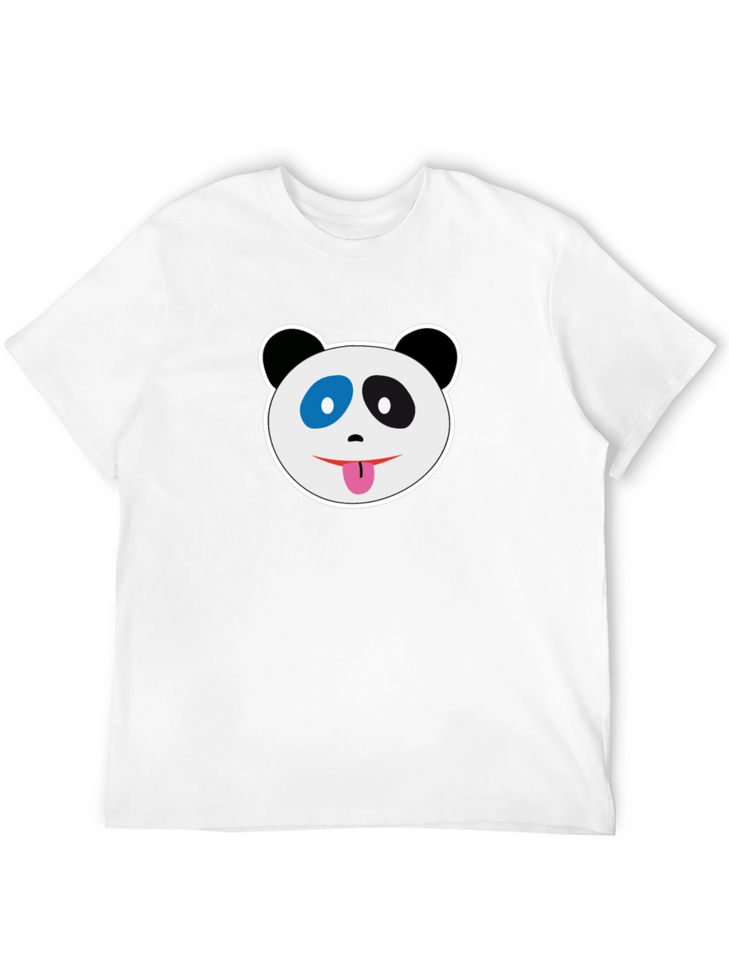 Black T-Shirt with Panda Face Graphic
