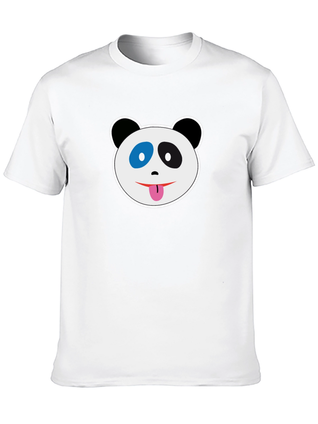 Black T-Shirt with Panda Face Graphic