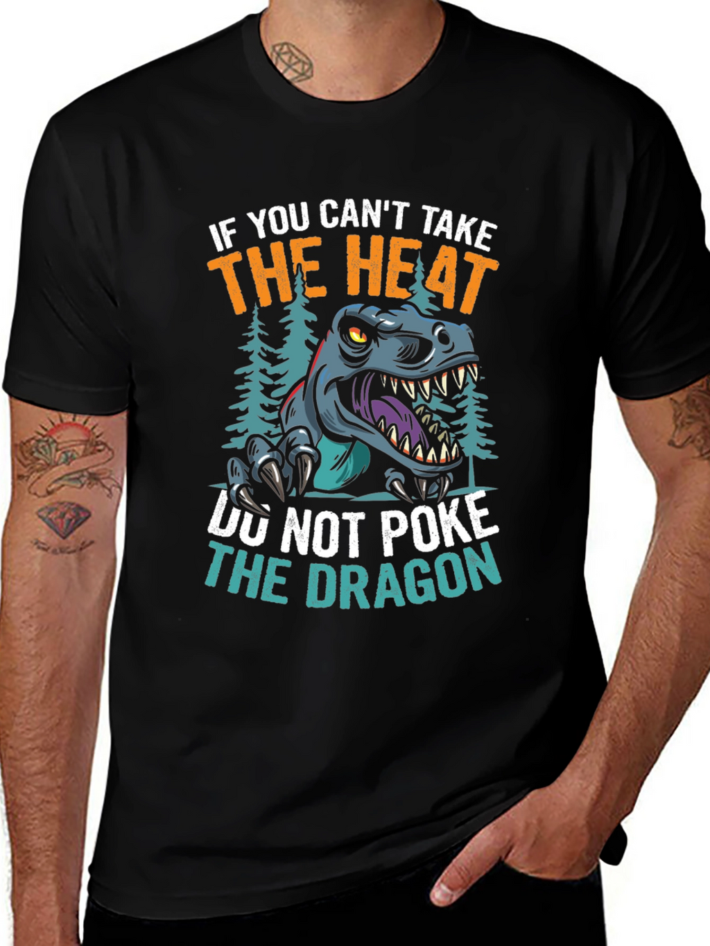 Black Dont Poke the Dragon Graphic T-Shirt