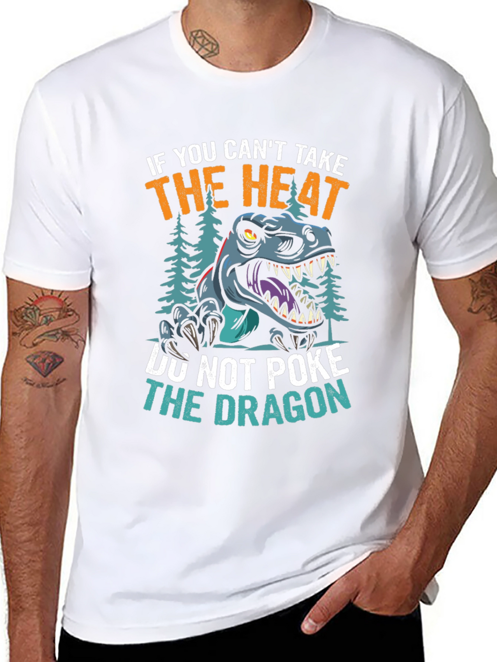Black Dont Poke the Dragon Graphic T-Shirt