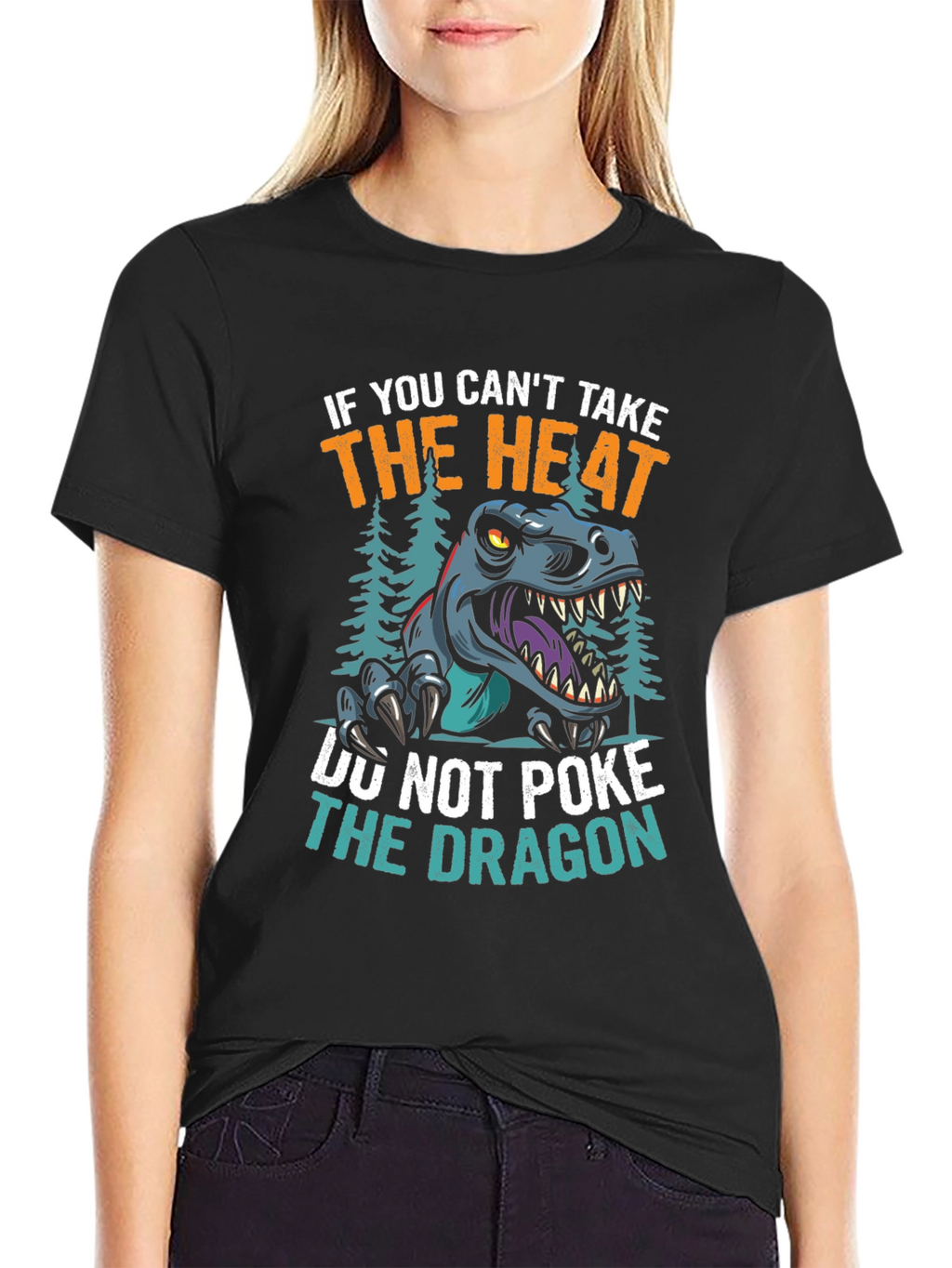 Black Dont Poke the Dragon Graphic T-Shirt