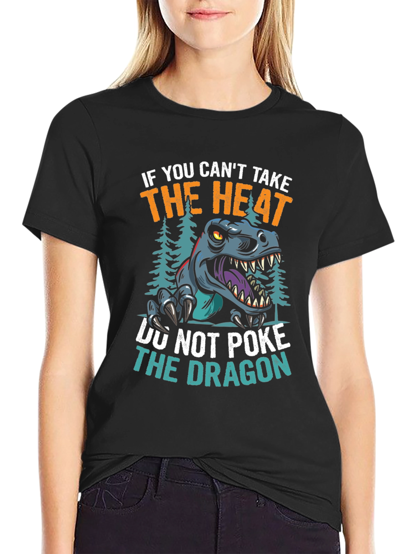Black Dont Poke the Dragon Graphic T-Shirt