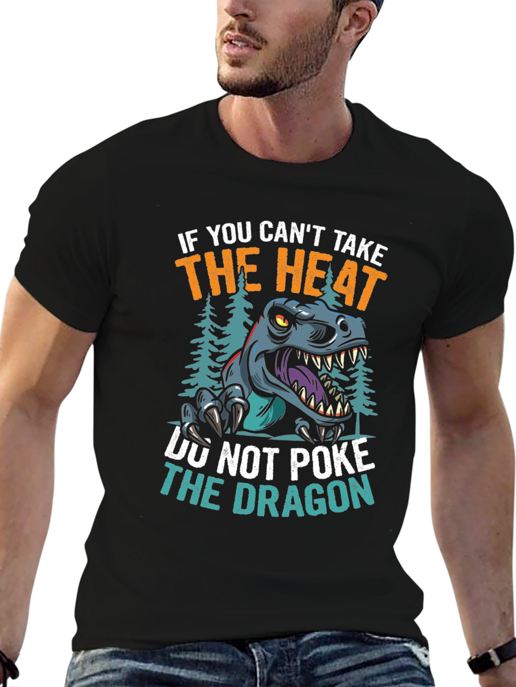 Black Dont Poke the Dragon Graphic T-Shirt