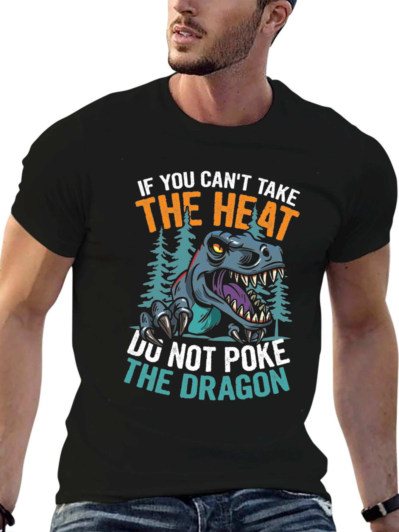 Black Dont Poke the Dragon Graphic T-Shirt