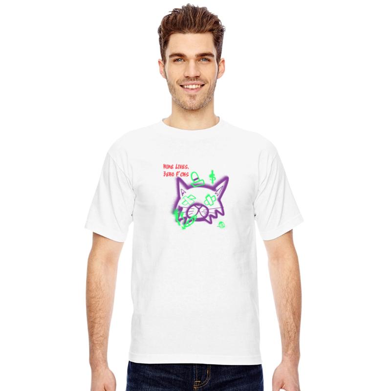 Nine Lives Zero F*cks Punk Cat Tee