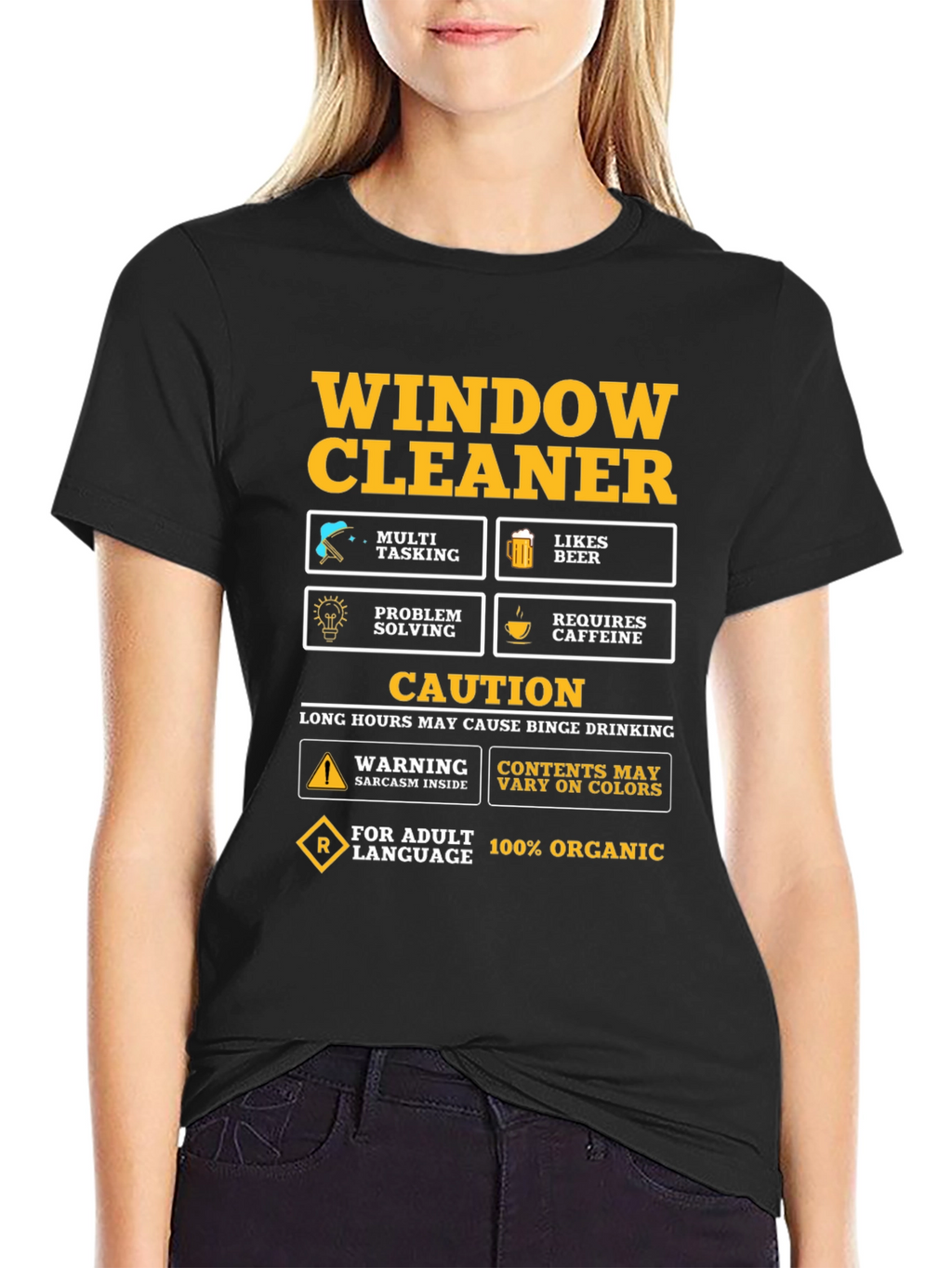 Window Cleaner Humor Graphic T-Shirt