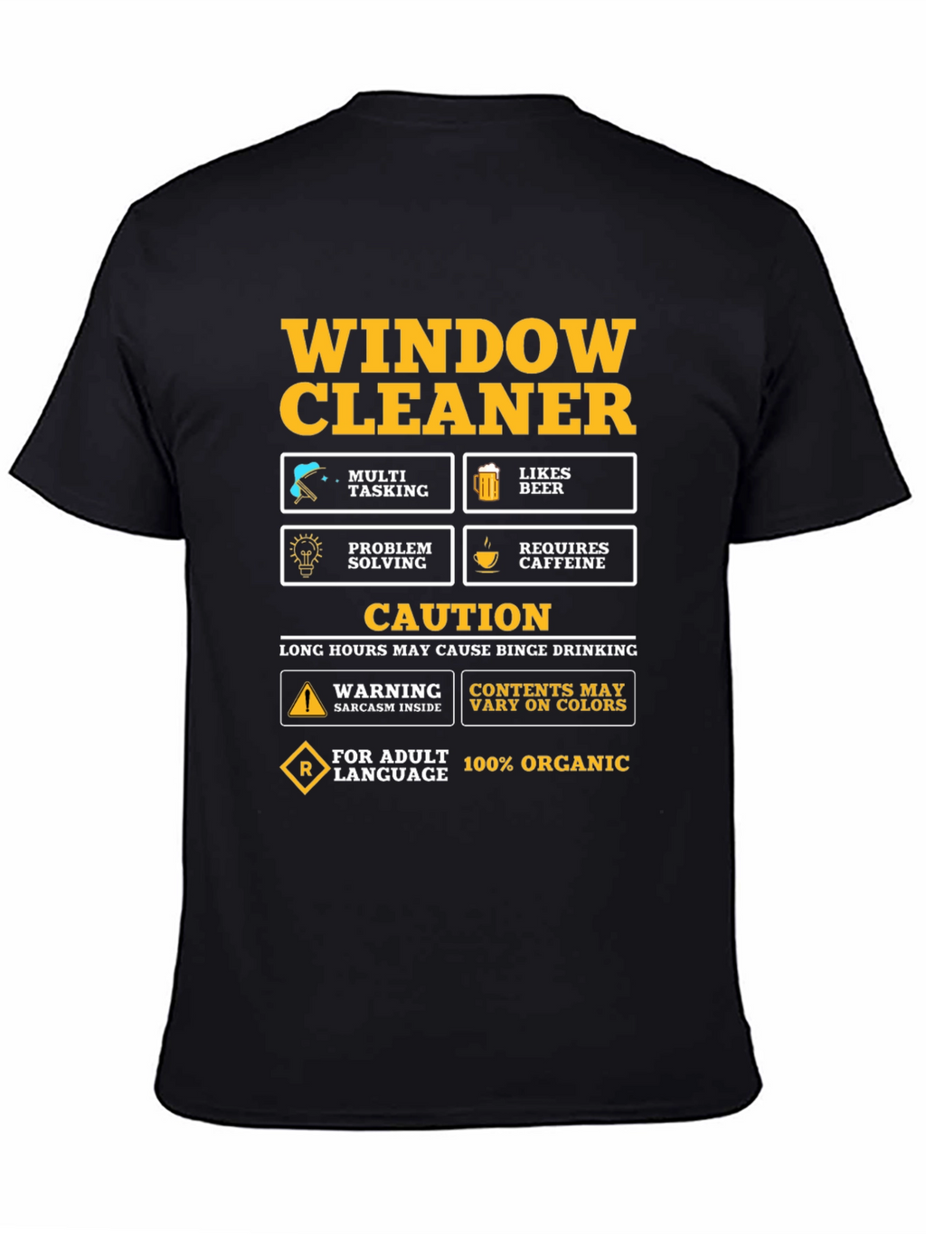 Window Cleaner Humor Graphic T-Shirt