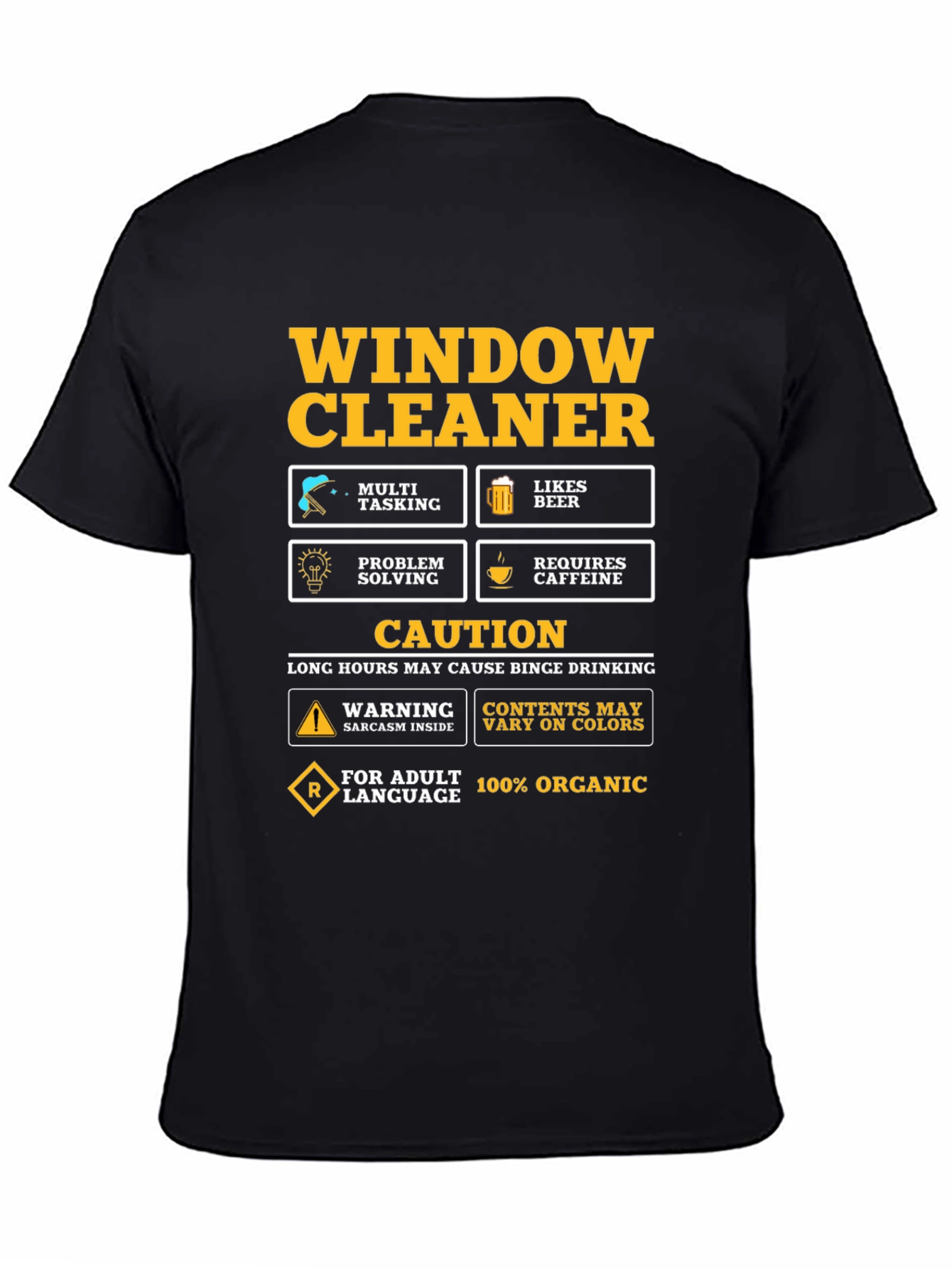 Window Cleaner Humor Graphic T-Shirt
