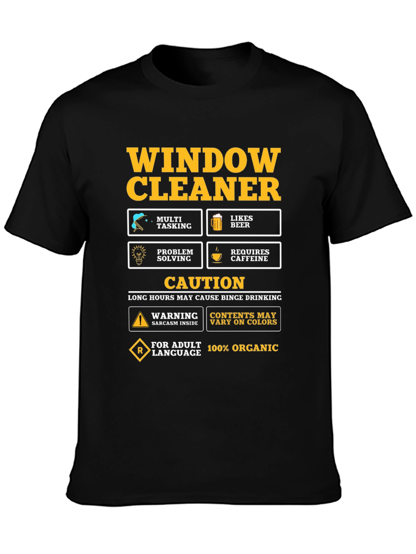 Window Cleaner Humor Graphic T-Shirt