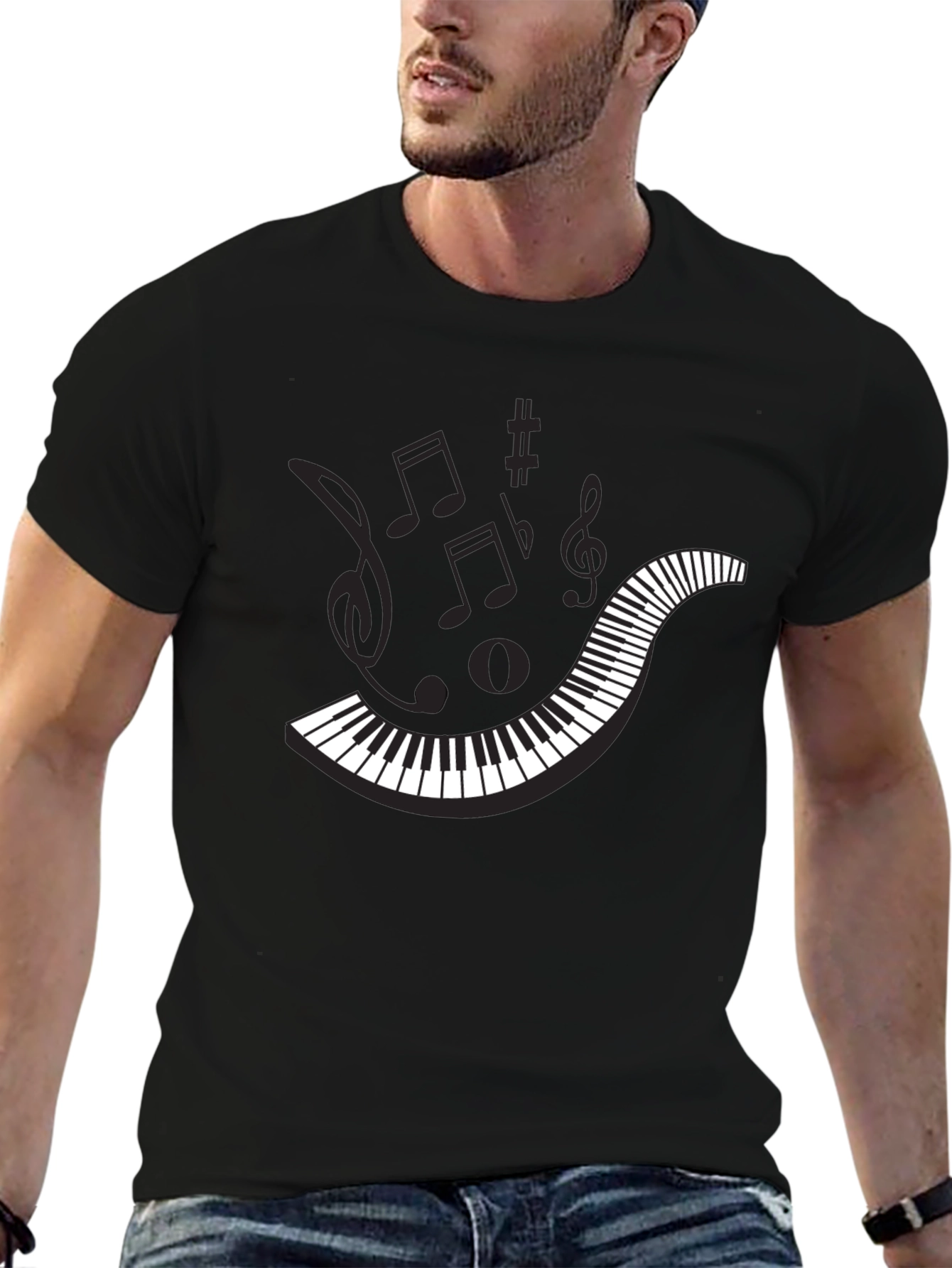 Musical Keyboard T-Shirt - Stylish Graphic Tee for Musicians