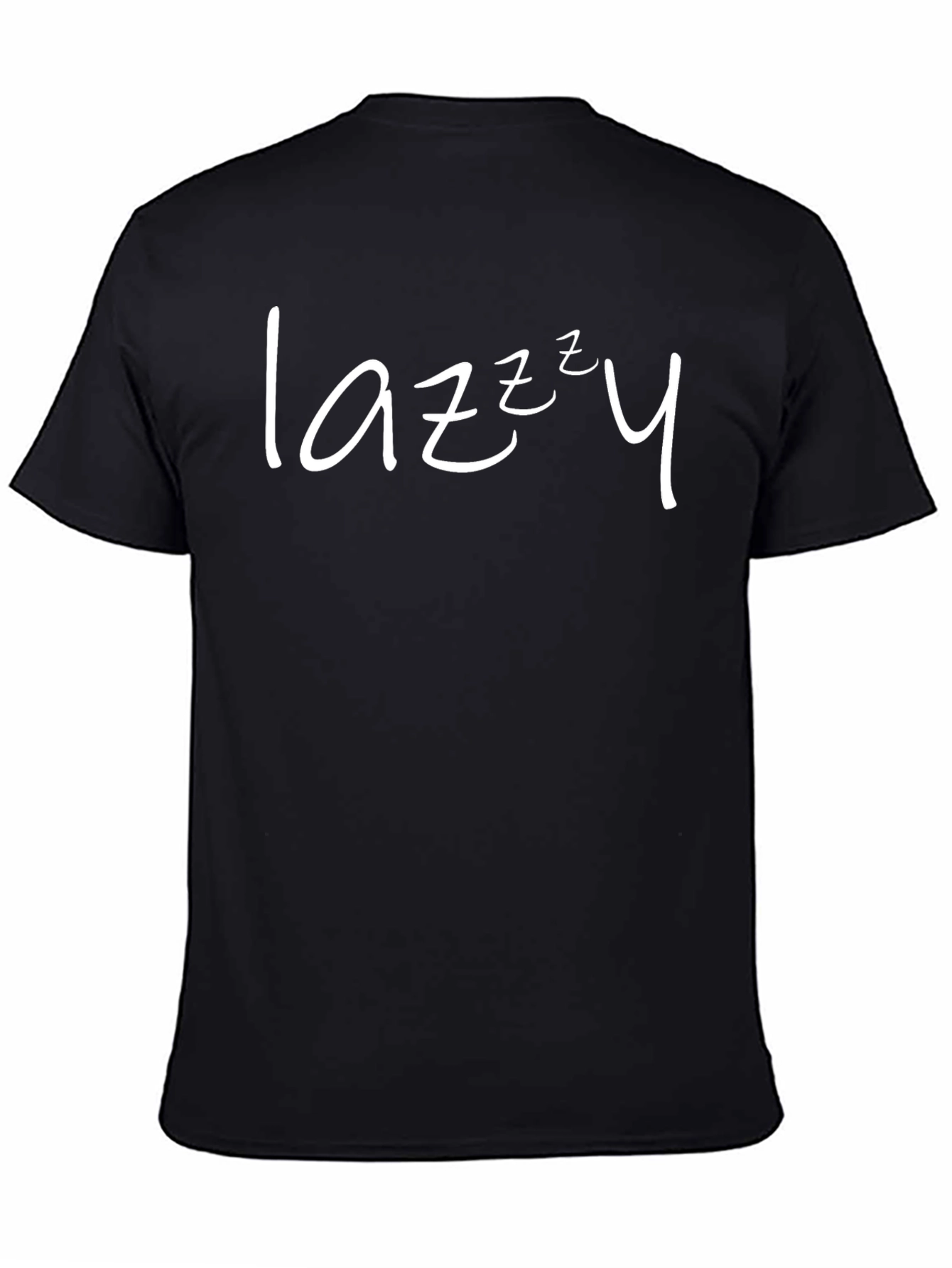 Lazy Graphic Tee - Relaxed Fit Black