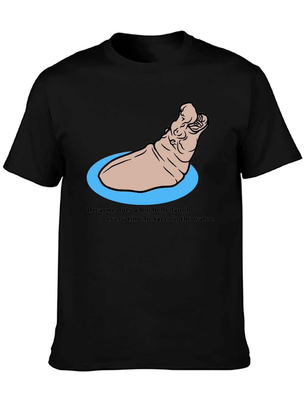 Funny Hippo T-Shirt - Dwaynes Underwater Laugh