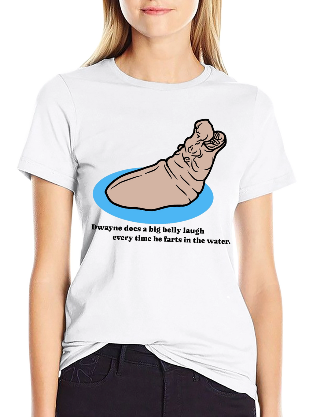 Funny Hippo T-Shirt - Dwaynes Underwater Laugh
