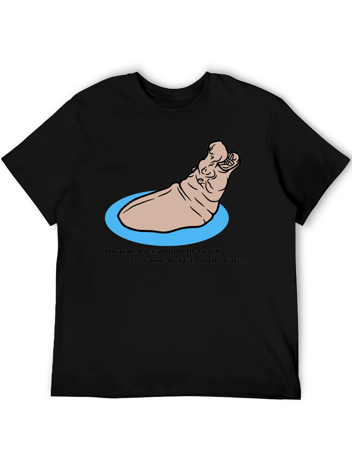 Funny Hippo T-Shirt - Dwaynes Underwater Laugh