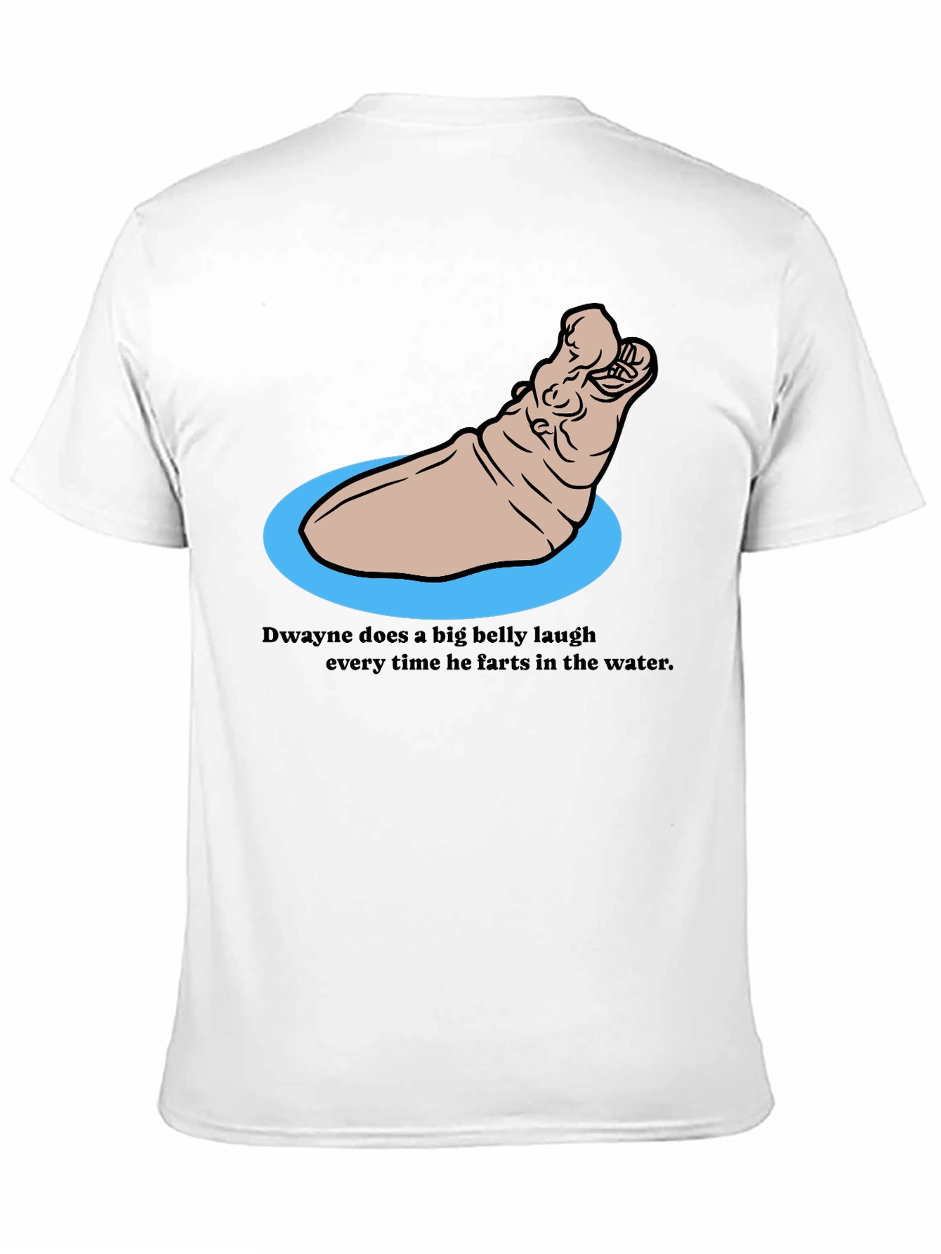 Funny Hippo T-Shirt - Dwaynes Underwater Laugh