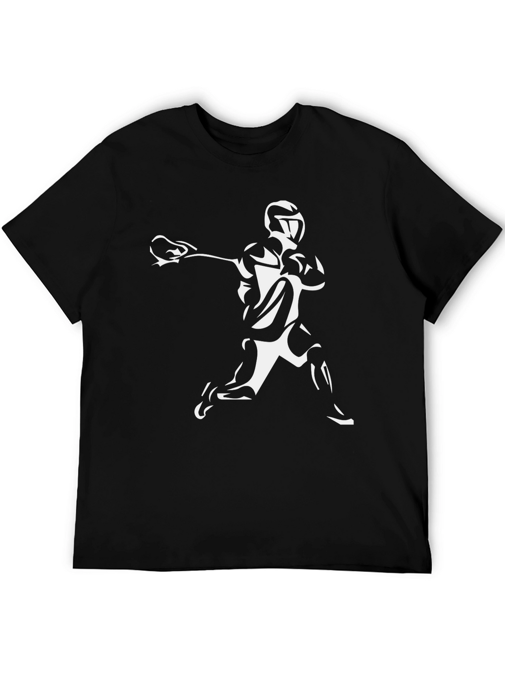 Lacrosse Player Graphic T-Shirt - Black
