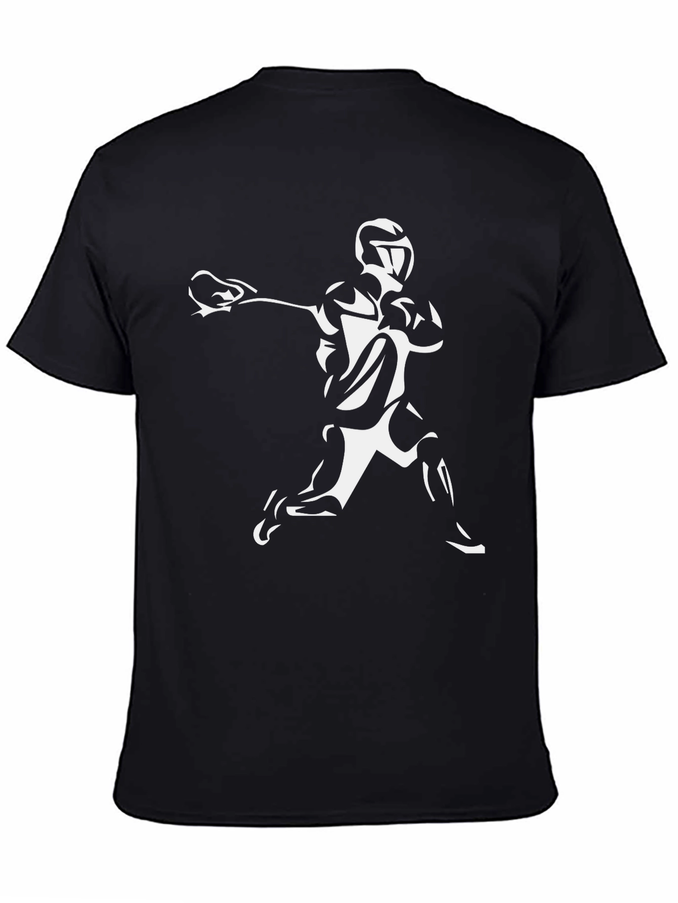 Lacrosse Player Graphic T-Shirt - Black