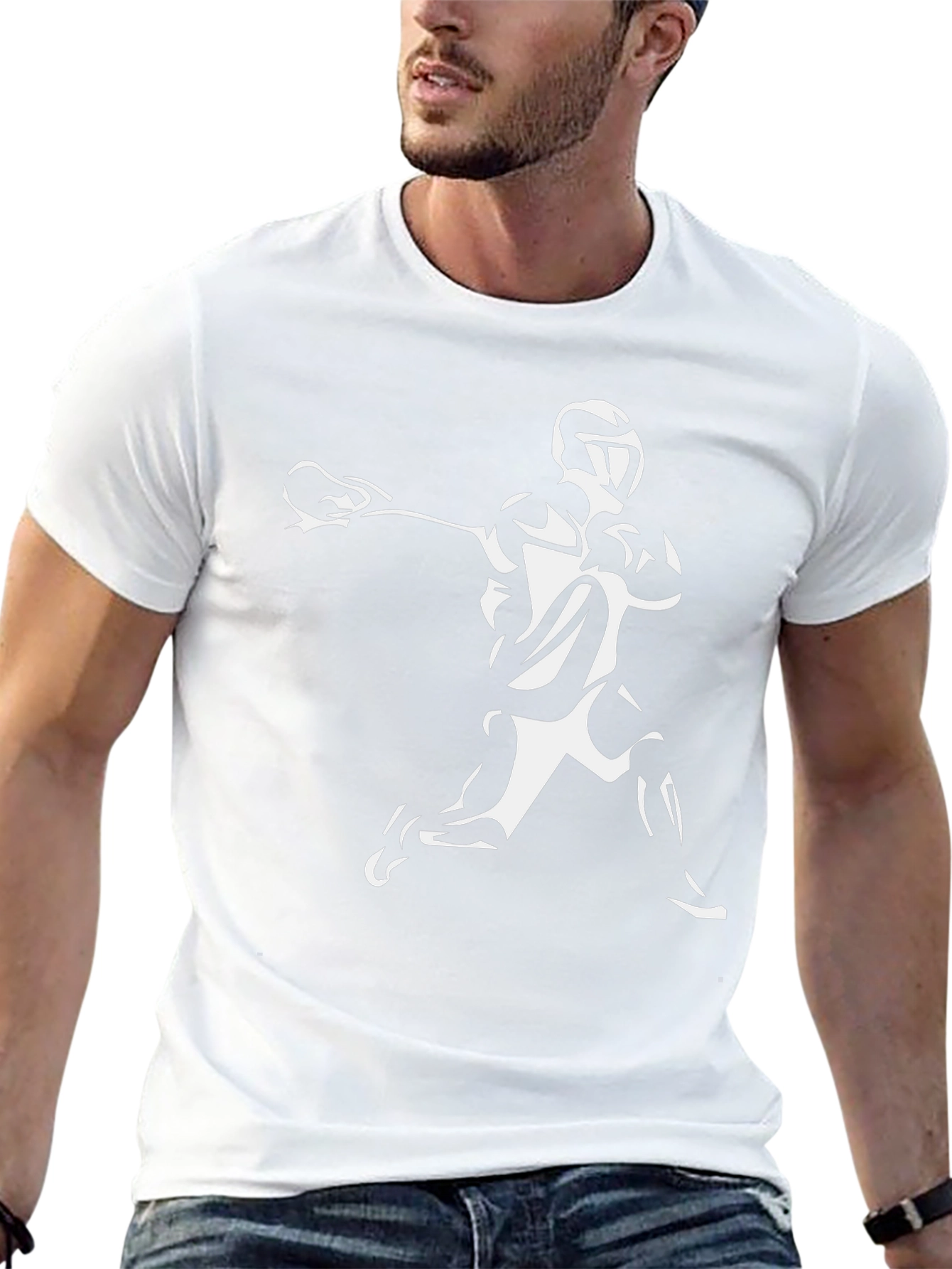 Lacrosse Player Graphic T-Shirt - Black