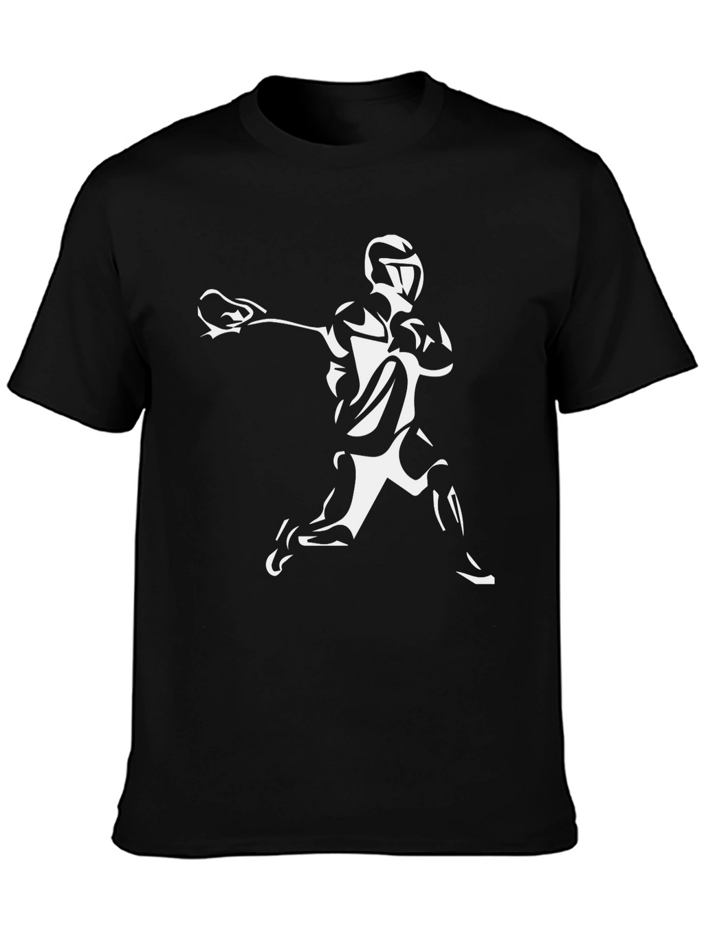 Lacrosse Player Graphic T-Shirt - Black