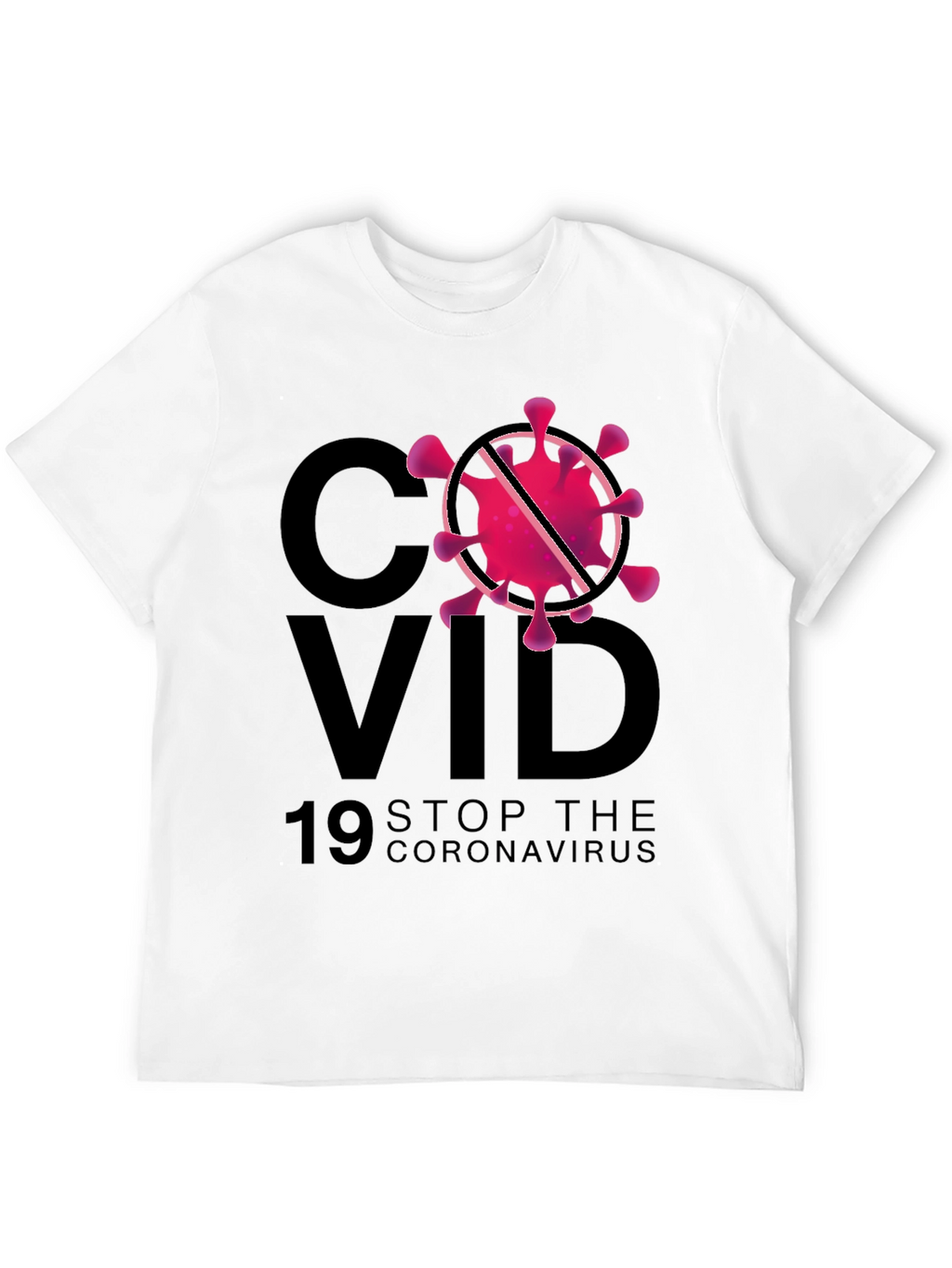 Stop Coronavirus Graphic Black T-Shirt