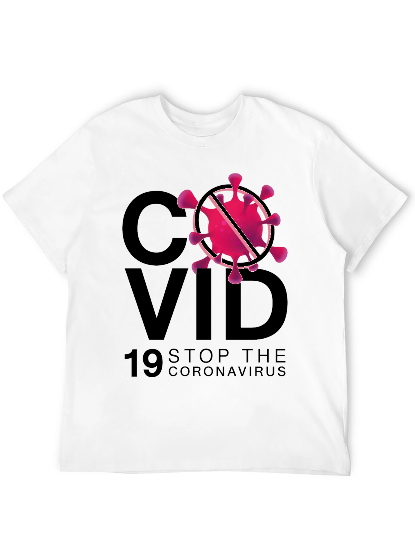 Stop Coronavirus Graphic Black T-Shirt