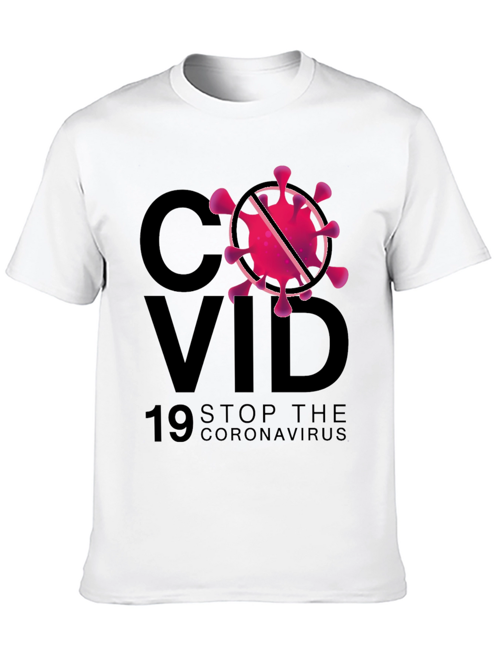 Stop Coronavirus Graphic Black T-Shirt