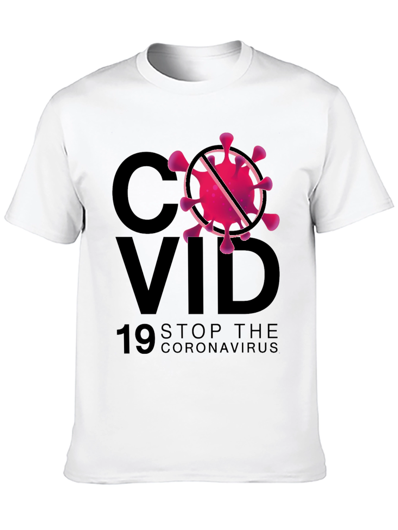 Stop Coronavirus Graphic Black T-Shirt