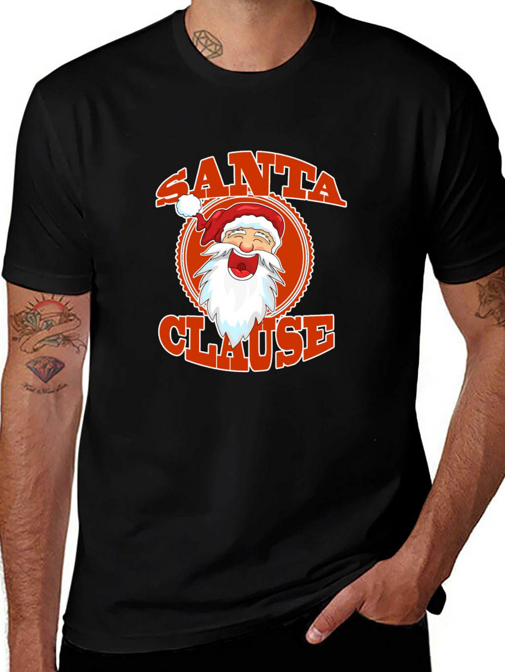 Santa Clause Graphic Tee - Festive Holiday Apparel