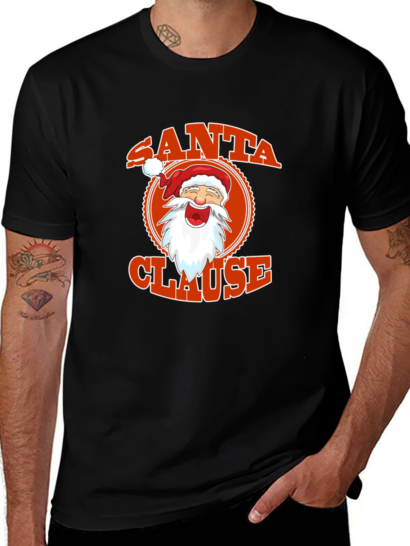 Santa Clause Graphic Tee - Festive Holiday Apparel