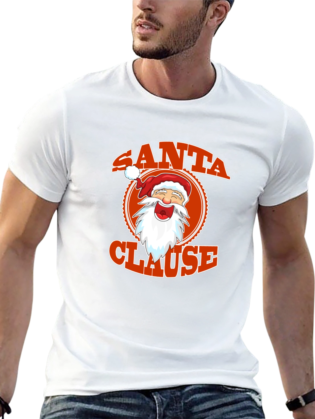 Santa Clause Graphic Tee - Festive Holiday Apparel
