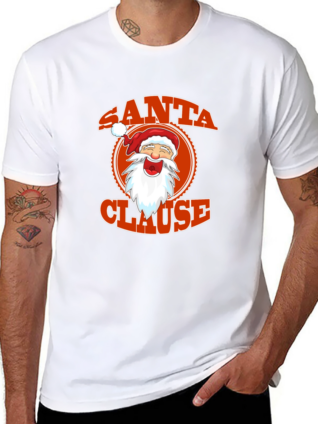 Santa Clause Graphic Tee - Festive Holiday Apparel