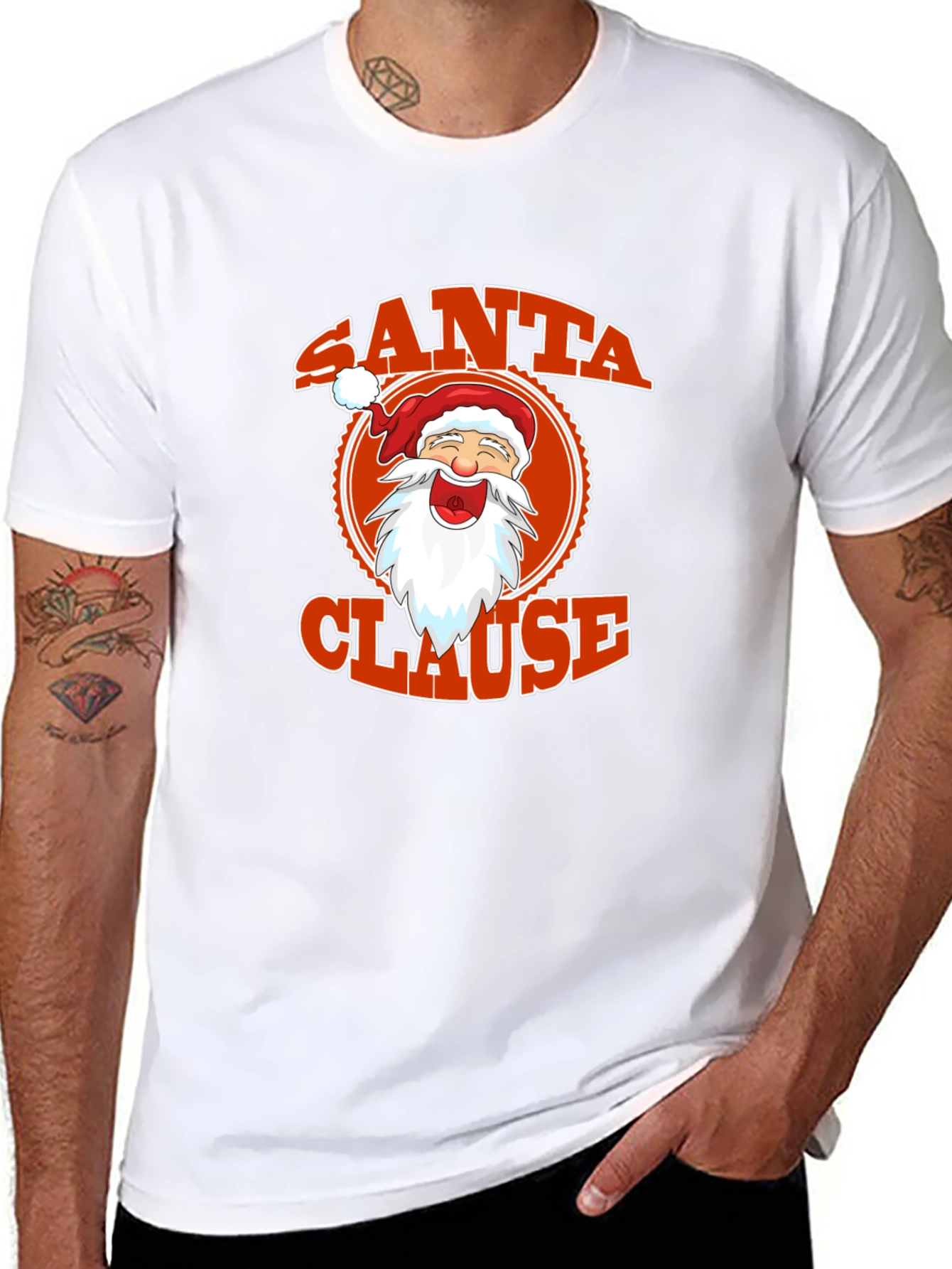 Santa Clause Graphic Tee - Festive Holiday Apparel