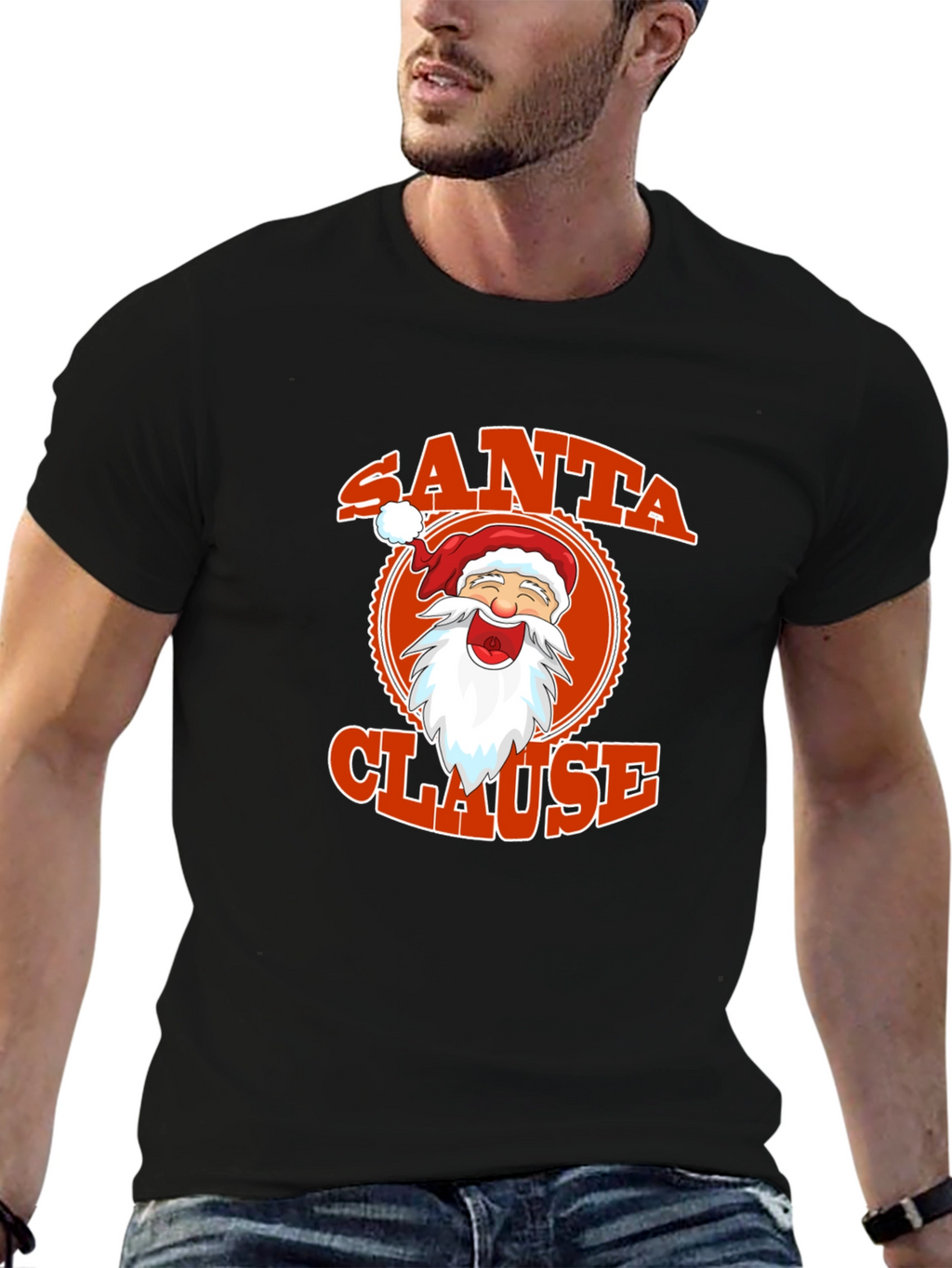 Santa Clause Graphic Tee - Festive Holiday Apparel