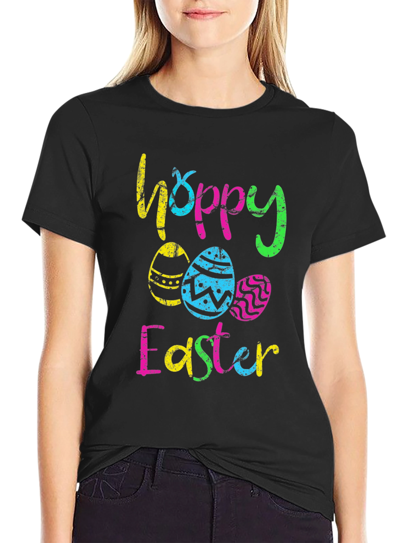 Hoppy Easter T-Shirt - Colorful Easter Egg Design