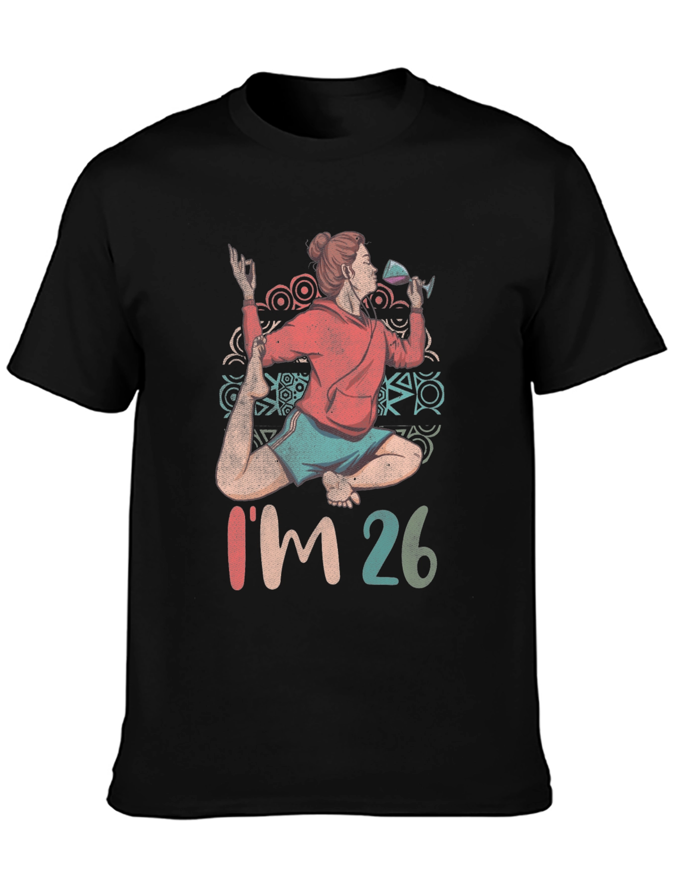 Yoga Wine Lover T-Shirt - Im 26 Birthday Tee