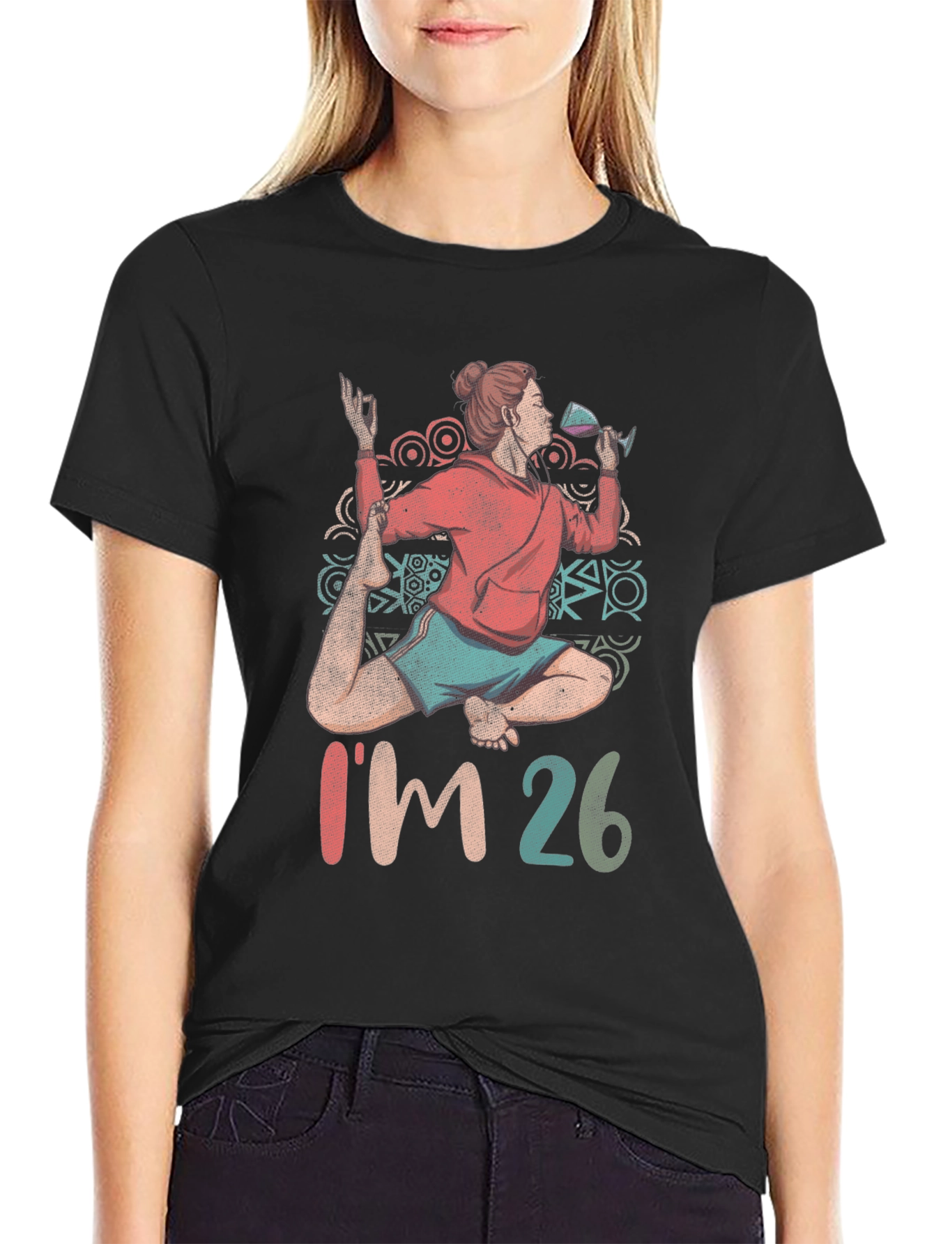 Yoga Wine Lover T-Shirt - Im 26 Birthday Tee