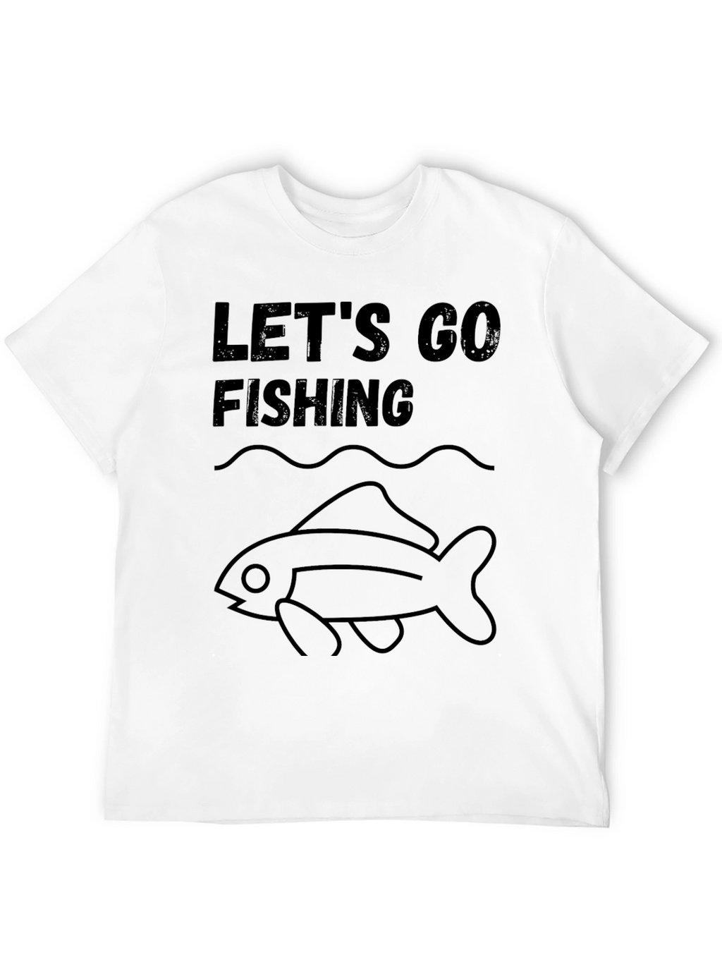 Lets Go Fishing Graphic Tee - Black