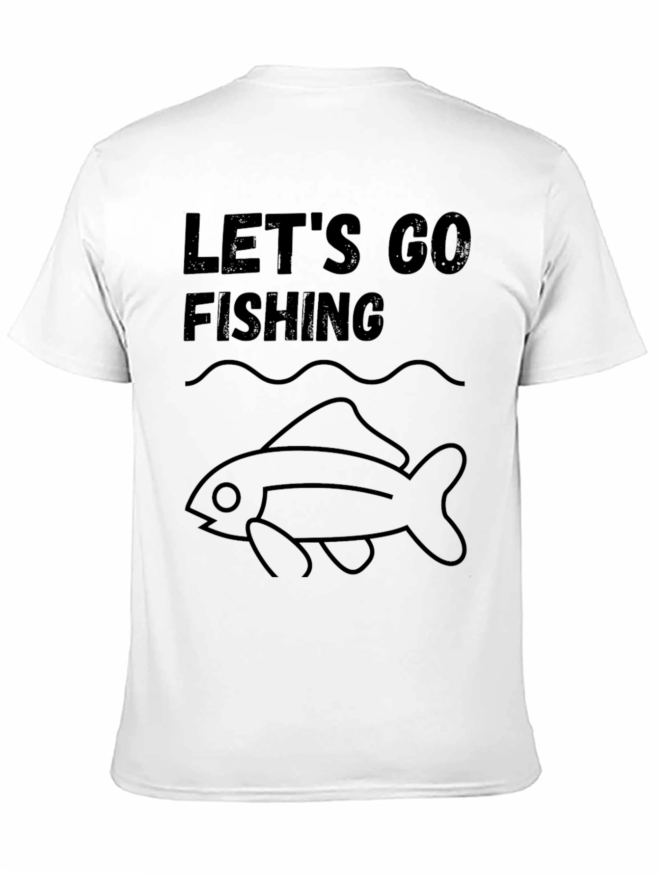 Lets Go Fishing Graphic Tee - Black