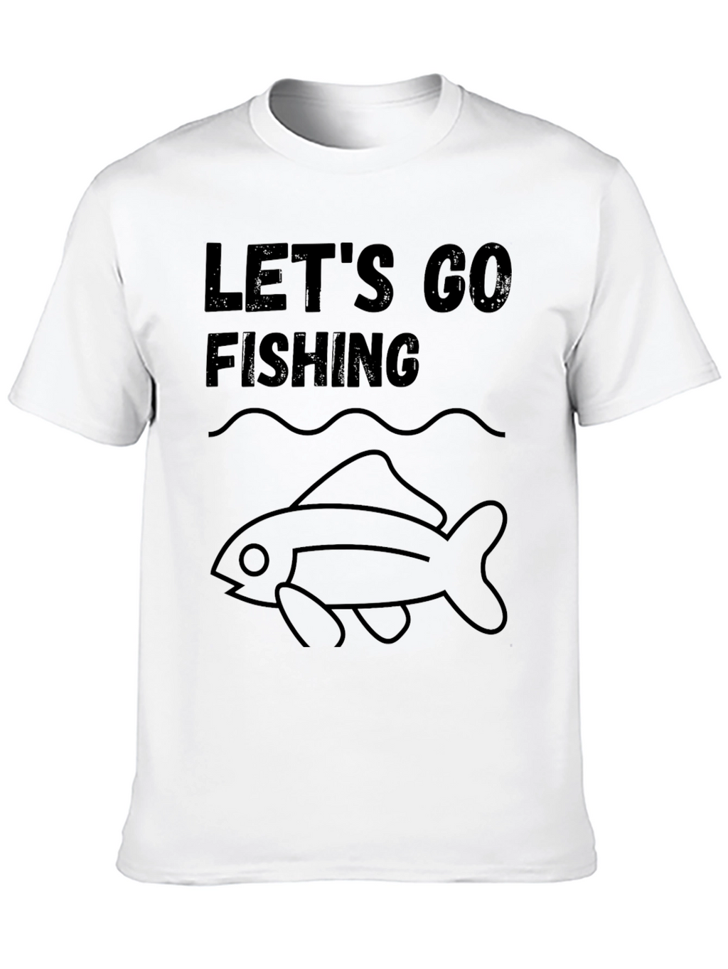 Lets Go Fishing Graphic Tee - Black