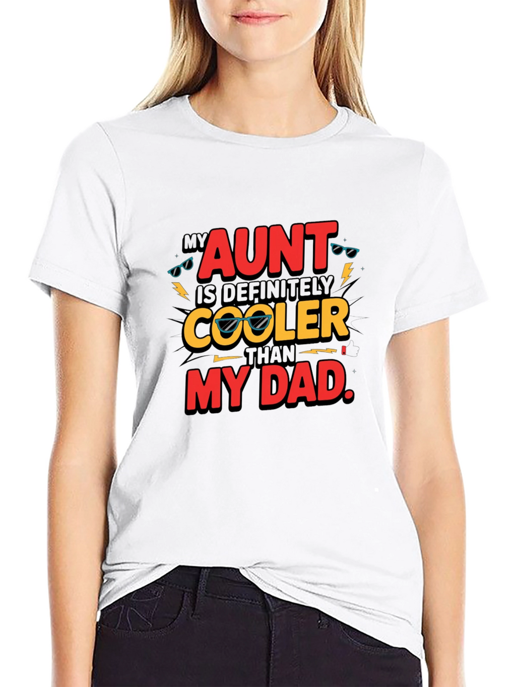 Cool Aunt Black Graphic T-Shirt