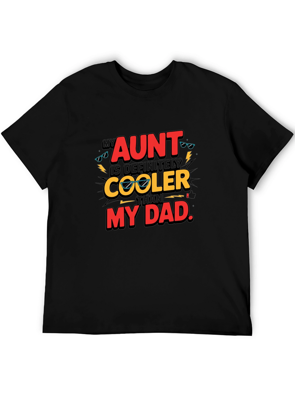 Cool Aunt Black Graphic T-Shirt