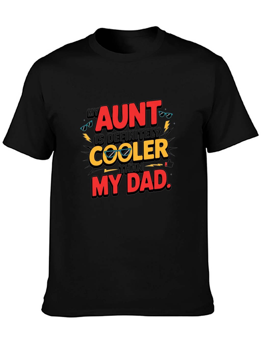 Cool Aunt Black Graphic T-Shirt