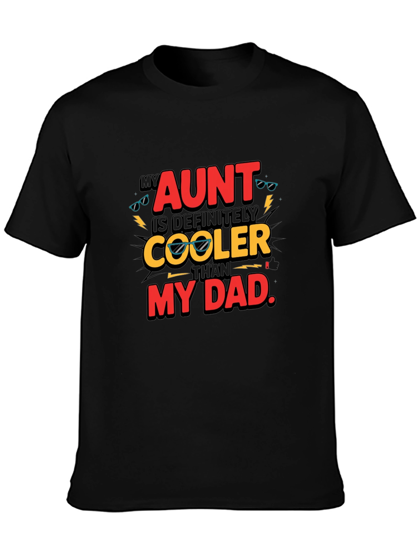 Cool Aunt Black Graphic T-Shirt